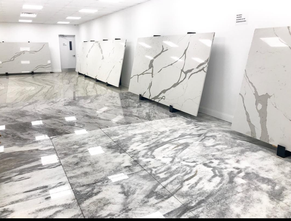 Nouvo showroom with quartz and stone slabs in Elizabeth New Jersey